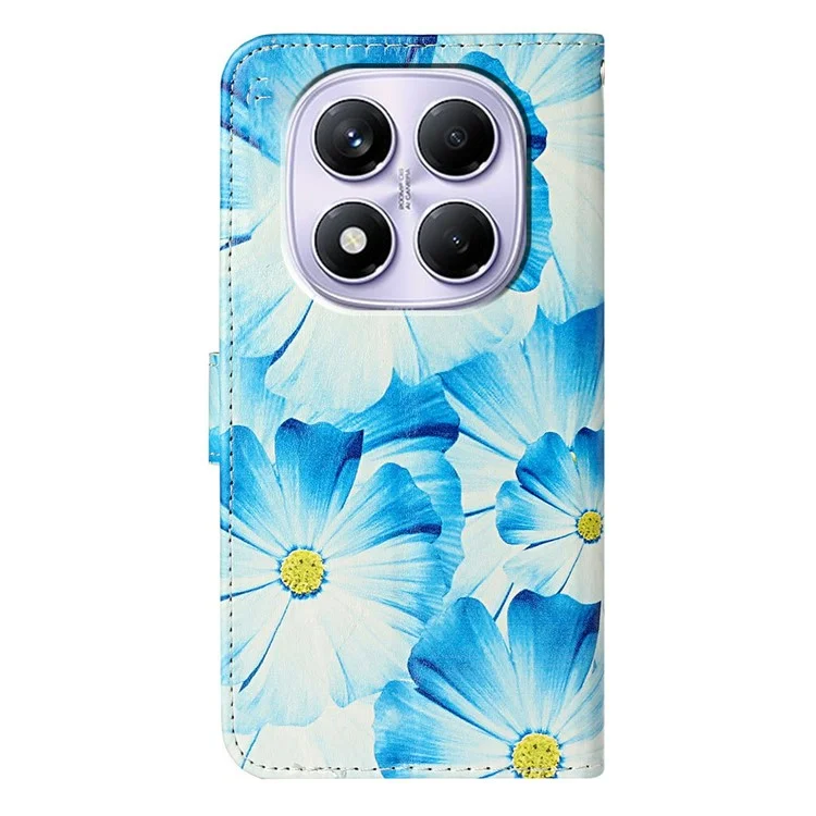 Pour Xiaomi Redmi Note 14 Pro 4G Étui Marbre Peint Portefeuille Support Rabattable Housse en Cuir avec Design à Rabat - Orchidée