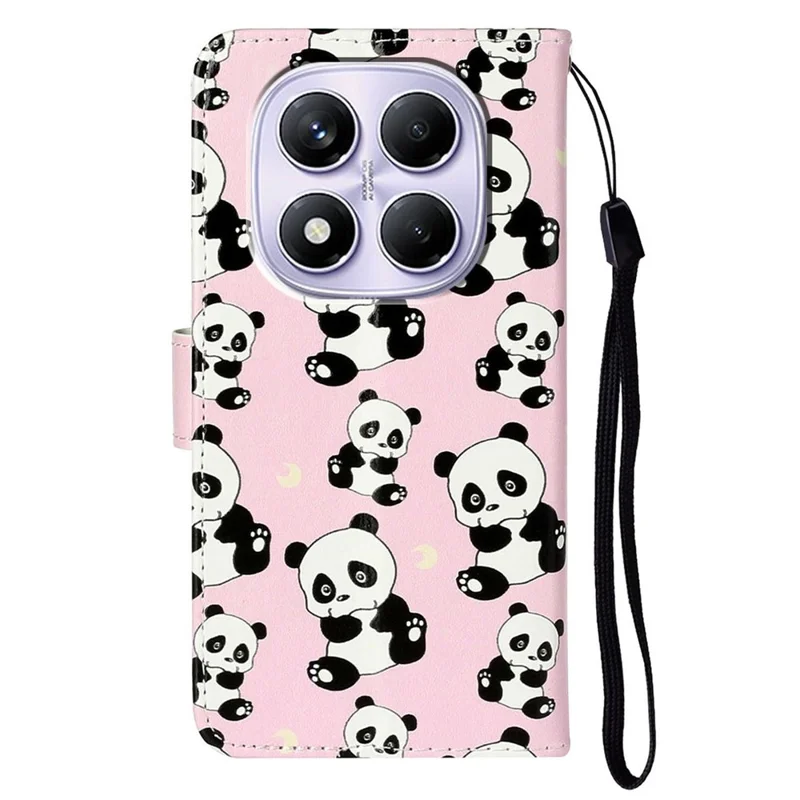 For Xiaomi Redmi Note 14 Pro 4G Case Pattern Leather Wallet Phone Cover - Panda