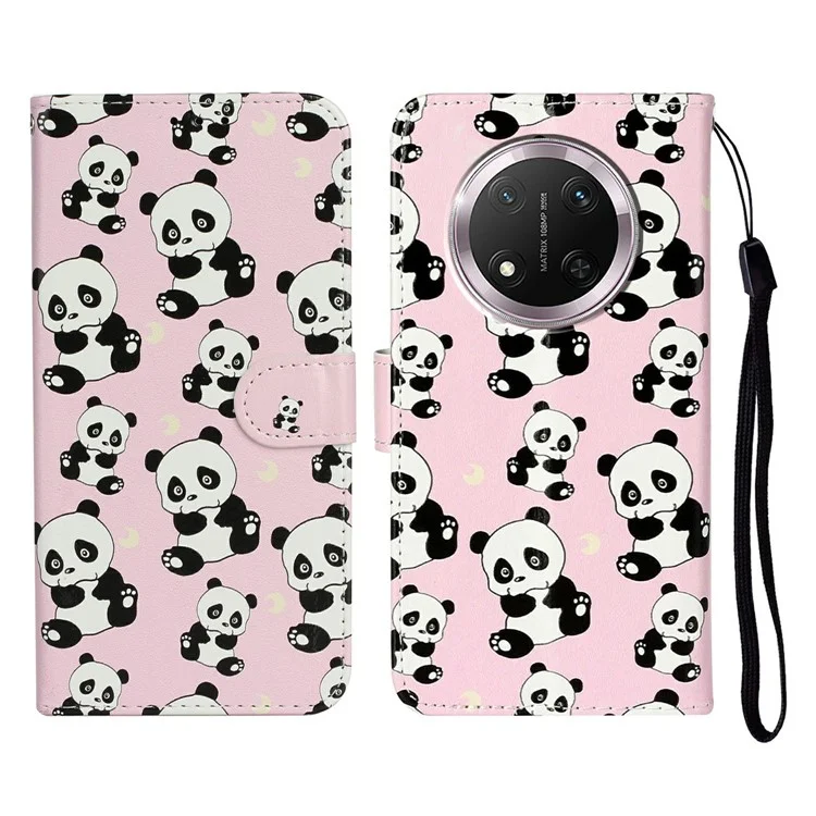 Phone Case For Honor X9c 5G / Magic7 Lite 5G / X60 Pro 5G Pattern Leather Wallet Cover - Panda