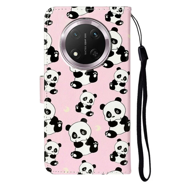 Phone Case For Honor X9c 5G / Magic7 Lite 5G / X60 Pro 5G Pattern Leather Wallet Cover - Panda