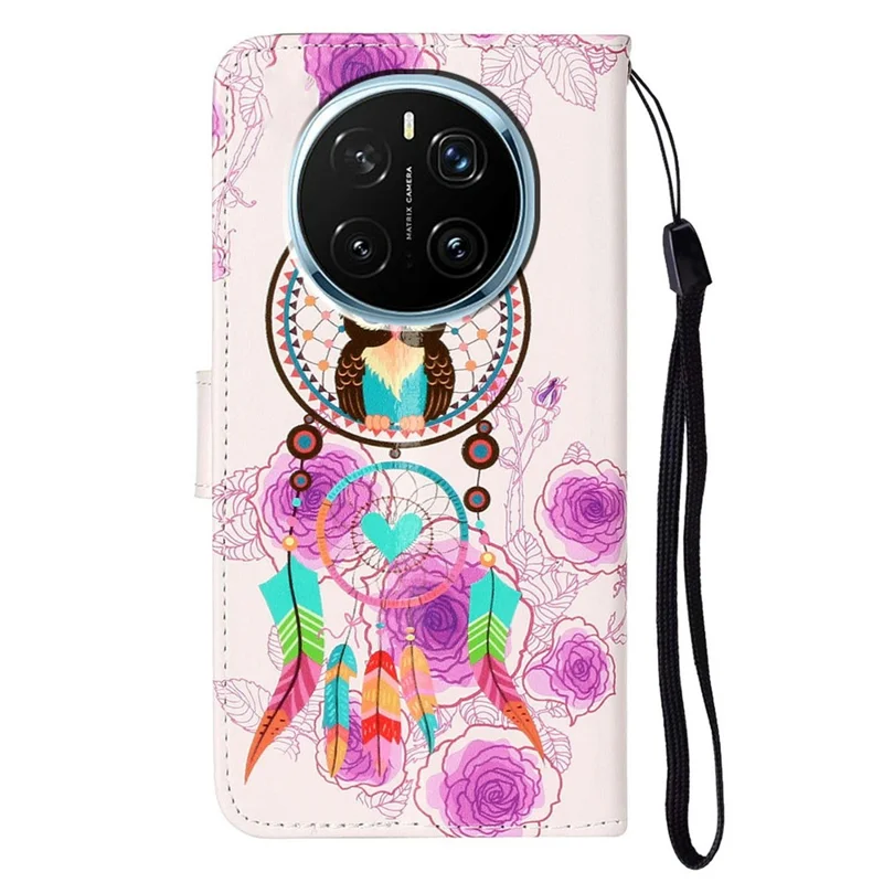 For Honor Magic7 Pro 5G Case Pattern Leather Wallet Phone Cover - Wind Chime Owl