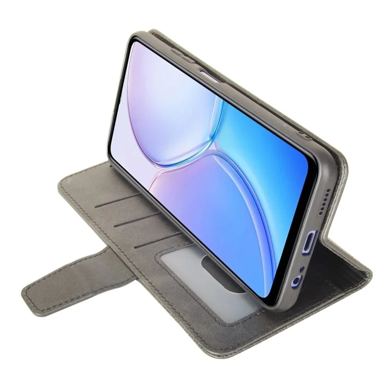 IDEWEI For Google Pixel 9a Case Leather Wallet Phone Cover Stand Calf Texture - Grey