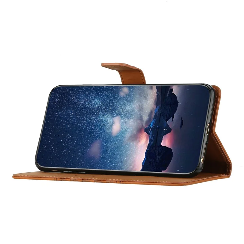 For iPhone 16e Case Rhombus Leather Horizontal Flip Phone Cover - Brown