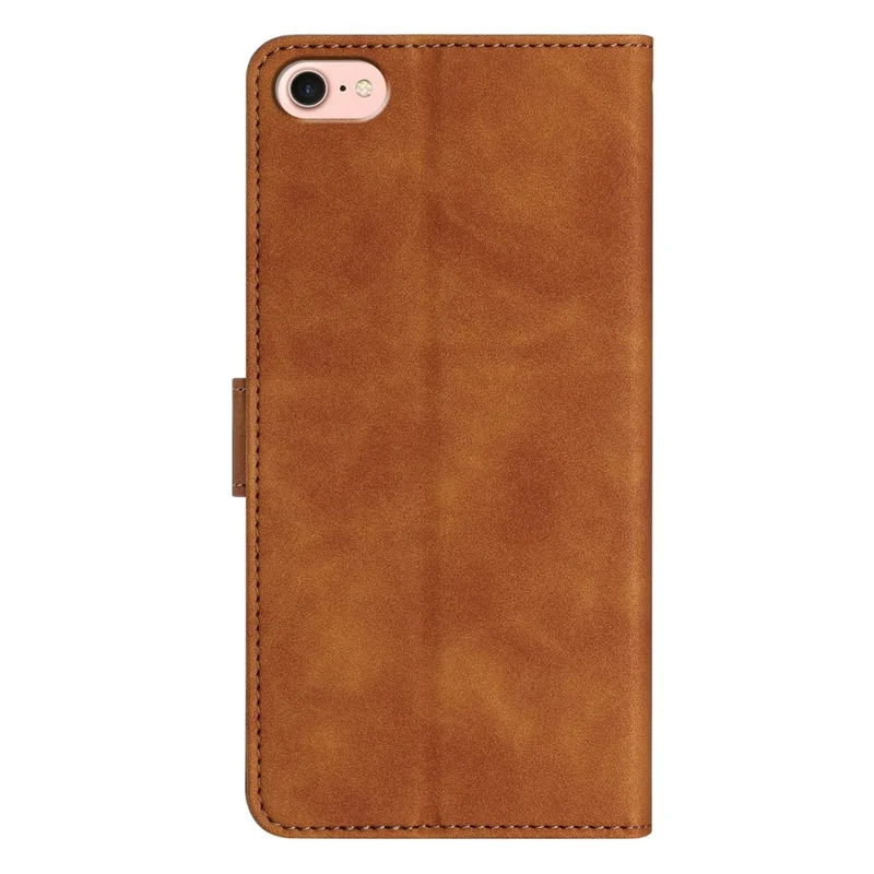 For iPhone 17e / 16e Case Imprinted Butterfly Leather Wallet Phone Cover - Brown