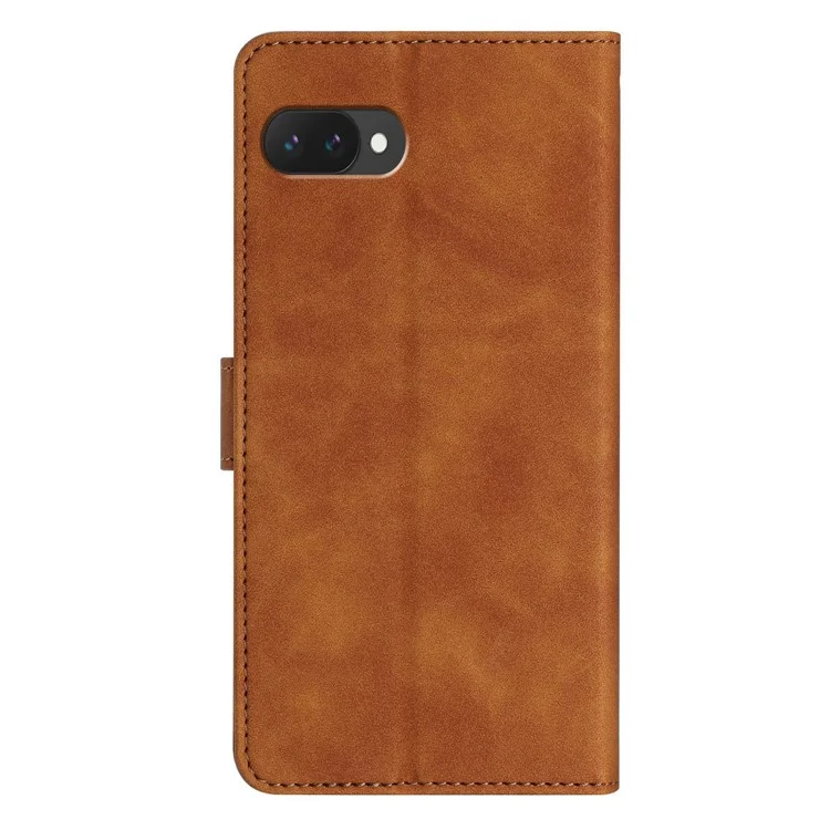 For Google Pixel 9a Case Imprinted Butterfly Leather Wallet Phone Cover - Brown