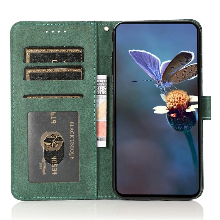 Funda para Google Pixel 9a con Diseño Bicolor, Cartera, Soporte y Correa de Muñeca - Azul+Verde