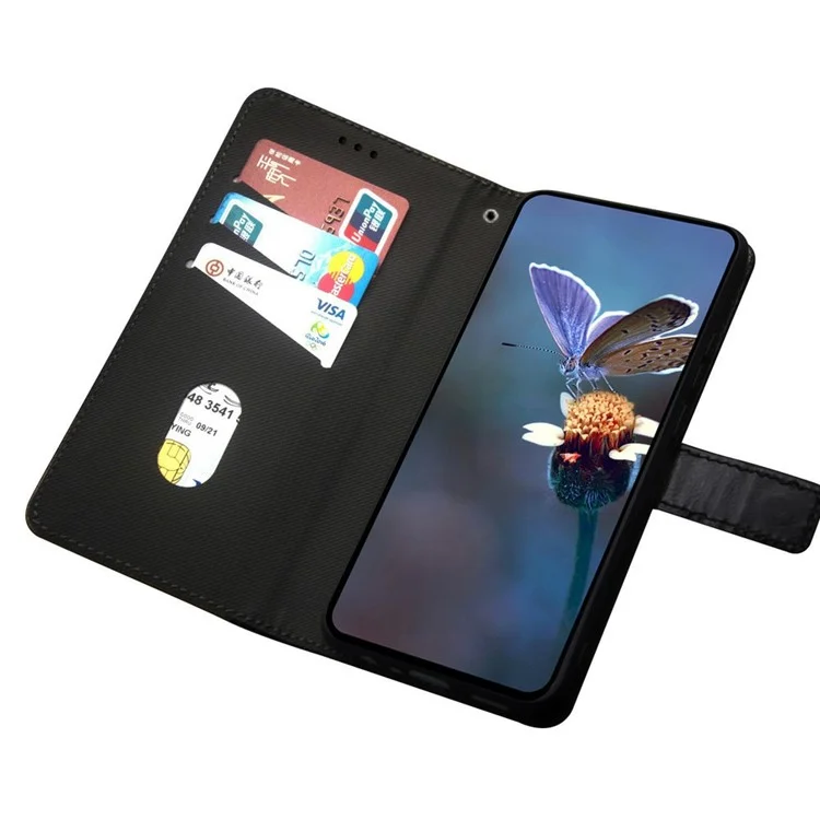IDEWEI Pour OnePlus 13R 5G Étui avec Emplacements pour Cartes, Cuir Bicolore - Noir