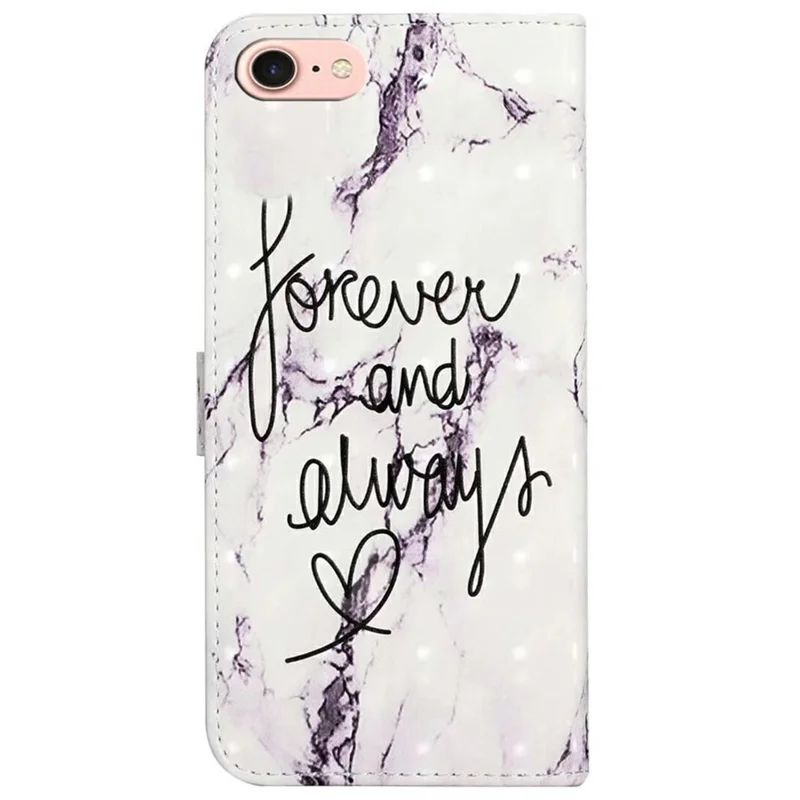 For iPhone 16e Case 3D Creative Pattern PU Leather Stand Phone Cover - Forever and Always