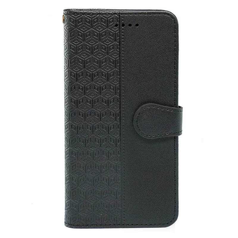 Für Realme 14x 5G Brieftasche Handyhülle mit Muster-Prägung Kunstleder Flip Cover - Schwarz