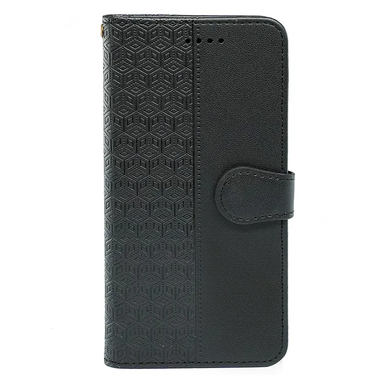 Für Realme C75 Brieftasche Handyhülle mit Muster-Prägung aus Leder Flip Cover - Schwarz