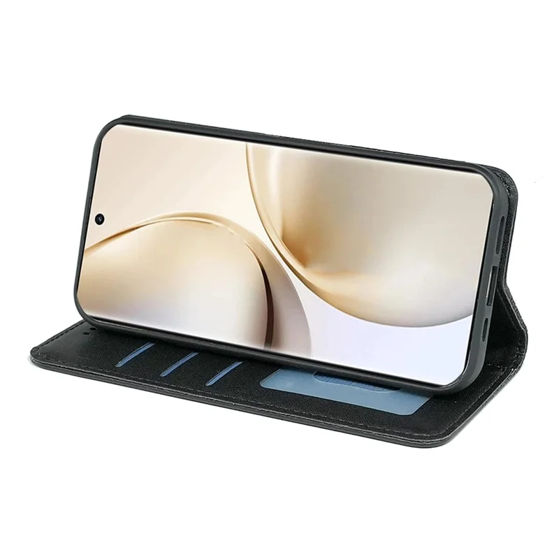 For Realme 14 Pro+ 5G Wallet Phone Case Checkered Pattern Imprint Leather Flip Cover with Wrist Strap - Black