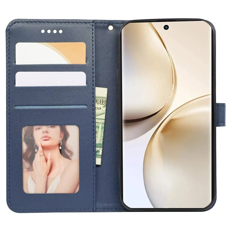 For Realme 14 Pro+ 5G Wallet Phone Case Pattern Imprint Leather Flip Cover - Blue