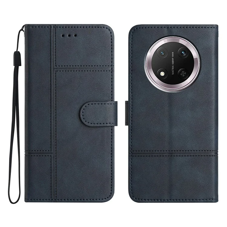 Carteira de Couro com Estampa para Honor X9c 5G / Magic7 Lite 5G / X60 Pro 5G - Azul