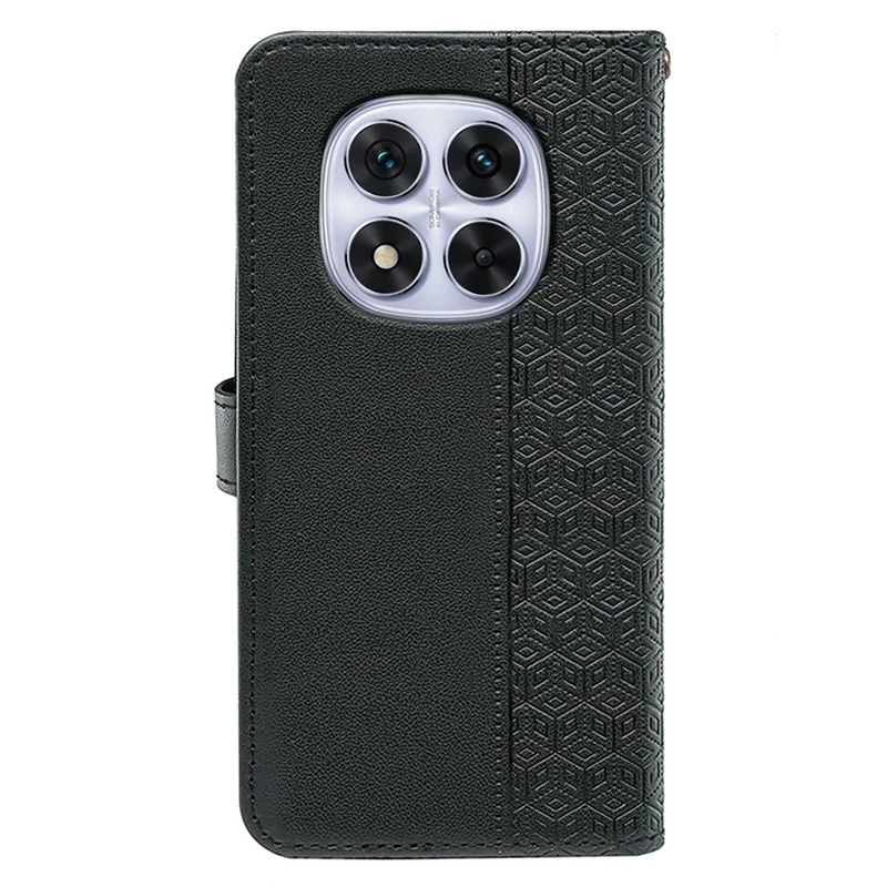 Für Xiaomi Redmi Note 14 Pro 4G Geldbörsen-Handyhülle mit Muster-Prägung aus Leder Flip Cover - Schwarz