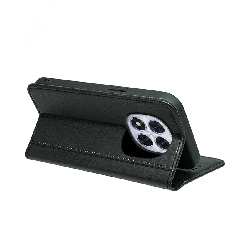 HX01 For Xiaomi Redmi Note 14 Pro 4G Wallet Case Magnetic Closing PU Leather Phone Cover - Black