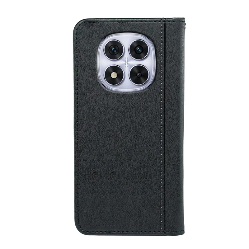 HX01 For Xiaomi Redmi Note 14 Pro 4G Wallet Case Magnetic Closing PU Leather Phone Cover - Black