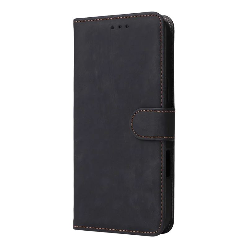 For Samsung Galaxy S25 Edge Case Wallet RFID Blocking PU Leather Cover Viewing Stand - Black