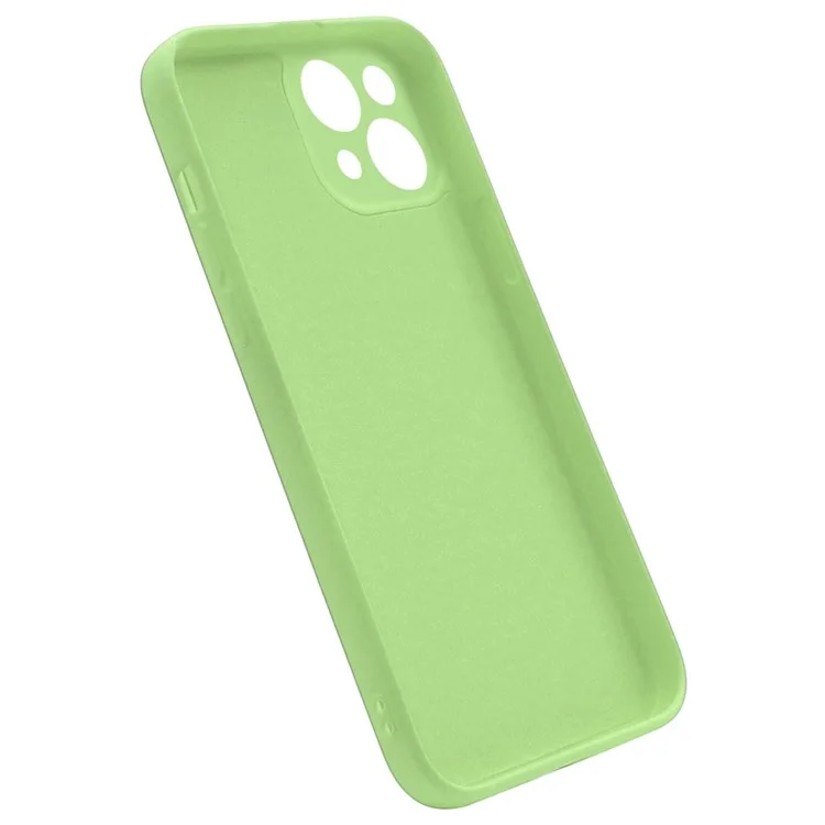 ENKAY HAT PRINCE Liquid Silicone Phone Case for iPhone 14, Straight Edge Precise Cutout Phone Back Cover - Light Green
