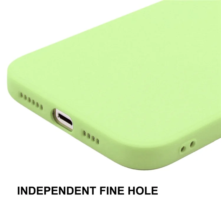 ENKAY HAT PRINCE Liquid Silicone Phone Case for iPhone 14, Straight Edge Precise Cutout Phone Back Cover - Light Green
