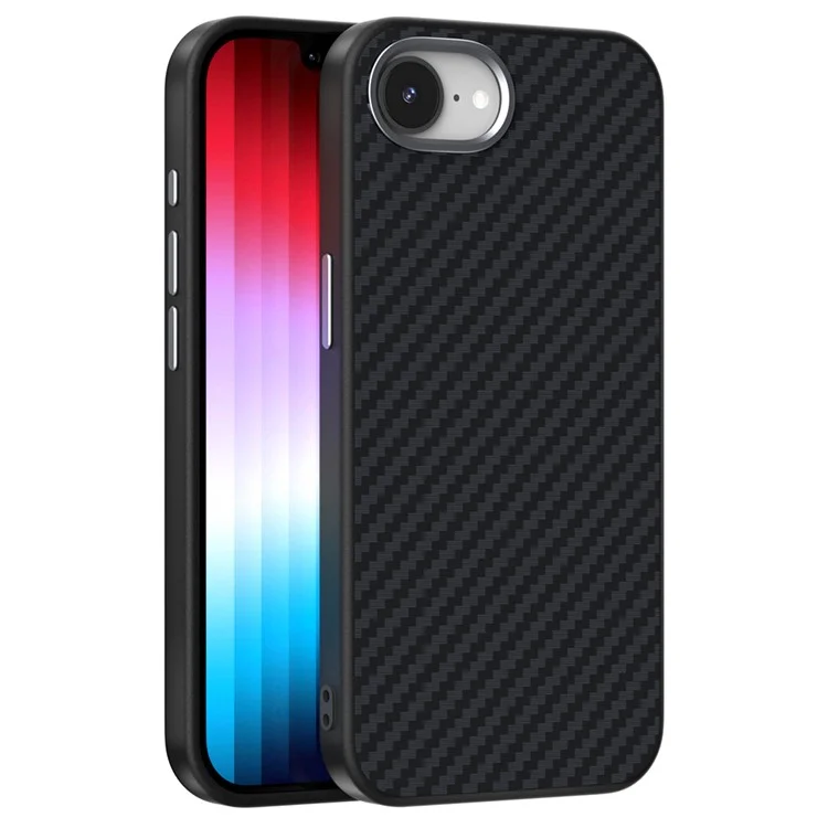 ABEEL For iPhone 16e Case Compatible with MagSafe Carbon Fiber Texture Back Cover - Black