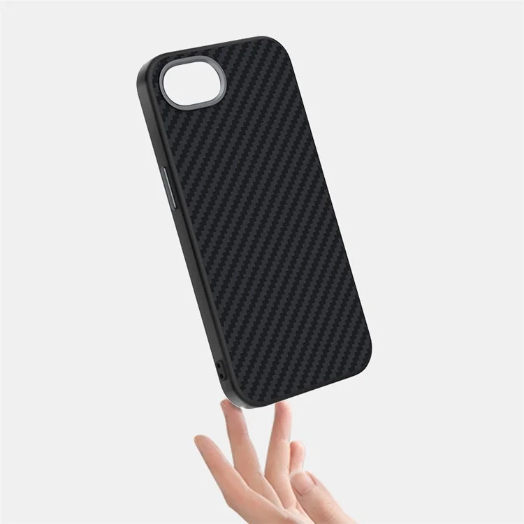 ABEEL For iPhone 16e Case Compatible with MagSafe Carbon Fiber Texture Back Cover - Black