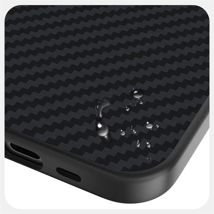 ABEEL For iPhone 16e Case Compatible with MagSafe Carbon Fiber Texture Back Cover - Black