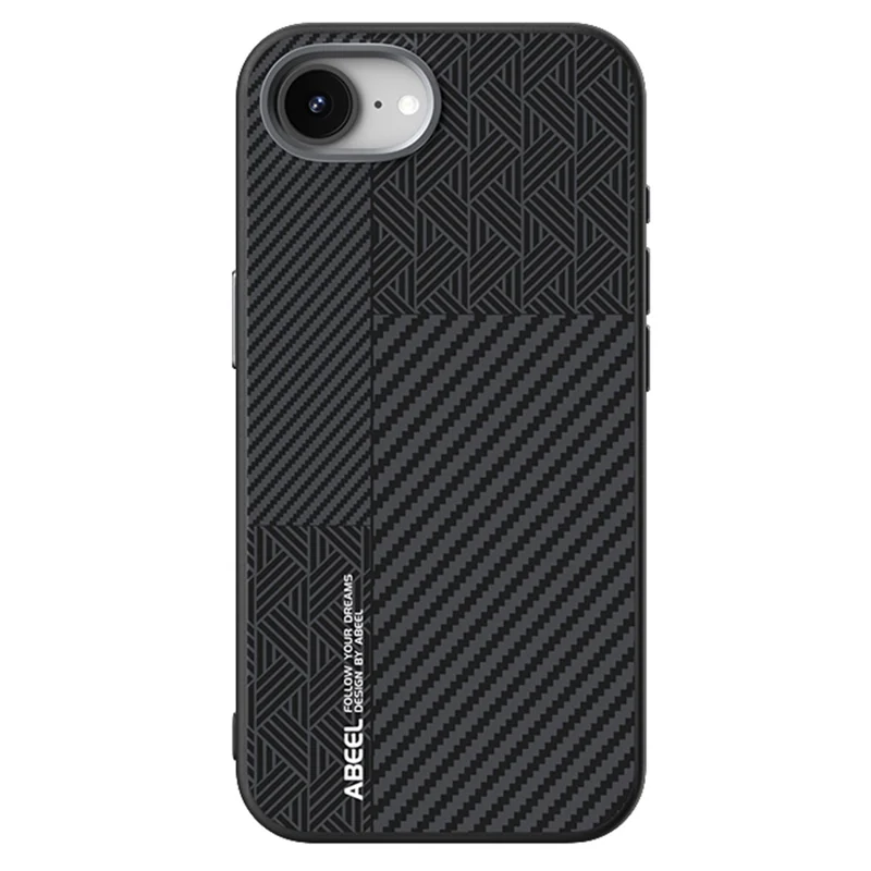 ABEEL For iPhone 16e Case Compatible with MagSafe PC + TPU + Aluminum Alloy + PU Leather Phone Cover - Texture 1