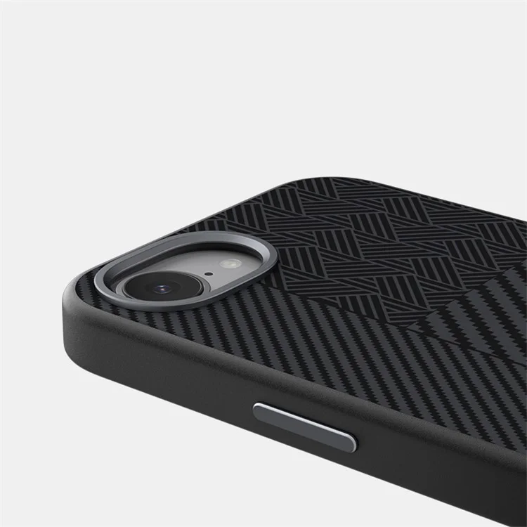ABEEL For iPhone 16e Case Compatible with MagSafe PC + TPU + Aluminum Alloy + PU Leather Phone Cover - Texture 1