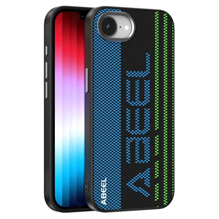 ABEEL Pour iPhone 16e Étui Compatible avec MagSafe, Coque de Téléphone en PC TPU Aluminium et Cuir Imprimé - Numéro 1 Exceptionnel