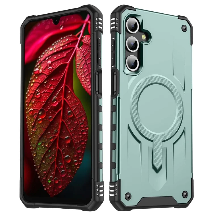 Per Samsung Galaxy A26 5G Cover Compatibile con MagSafe Airbag per quattro angoli PC + TPU Custodia per telefono - Verde Mezzanotte