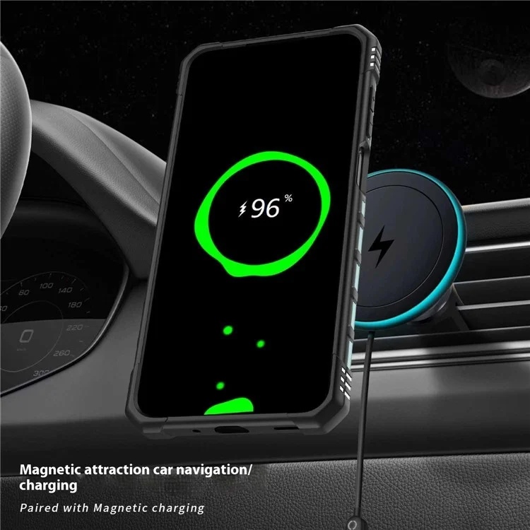 Per Samsung Galaxy A26 5G Cover Compatibile con MagSafe Airbag per quattro angoli PC + TPU Custodia per telefono - Verde Mezzanotte