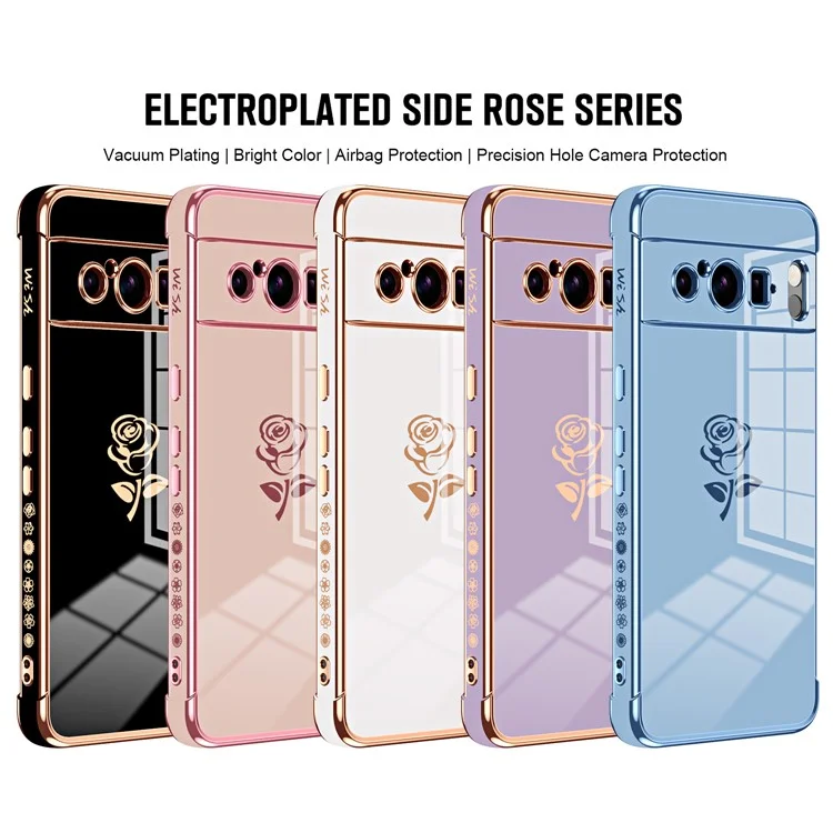 Étui pour Google Pixel 8 Pro Motif Électrolytique Rose Bord TPU Coque Arrière Téléphone Antichoc - Rose