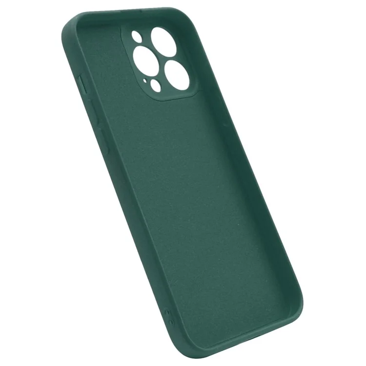 Enkay Hat Prince Case de Teléfonos Celulares Para Iphone 14 Pro Max, Silicona Líquida Borde Recto Recho Cuto Precise Thelo Pelío - Verde Negruzco