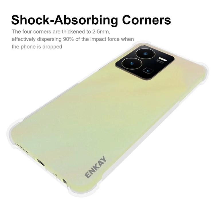 Enkay Hat Prince Para Vivo Y35 4G (2022) Case de Teléfono TPU Flexible Absorción de Choque de la Tira Anti-slip Absorción de Choque Trasero