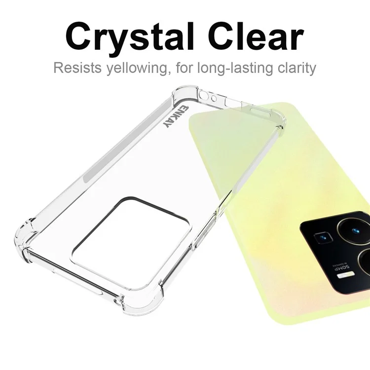 Enkay Hat Prince Para Vivo Y35 4G (2022) Case de Teléfono TPU Flexible Absorción de Choque de la Tira Anti-slip Absorción de Choque Trasero
