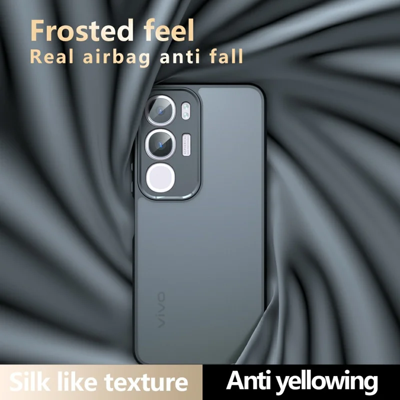 For vivo Y29 5G  /  Y19s 4G Case Skin-Touch TPU + PC Matte Phone Back Cover, Transparent Black