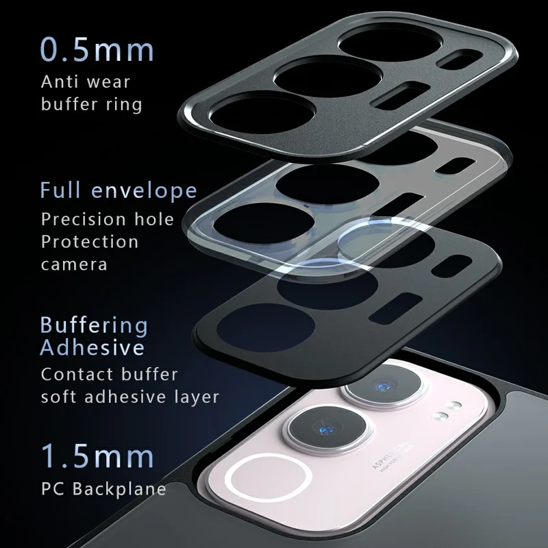 For vivo Y29 5G  /  Y19s 4G Case Skin-Touch TPU + PC Matte Phone Back Cover, Transparent Black