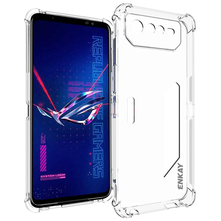 Enkay Hat Prince Pour Asus ROG Téléphone 6 5G Clear TPU Renforced Corner Téléphone Board Anti-slip Strip Edge Shockproof Protective Couvercle