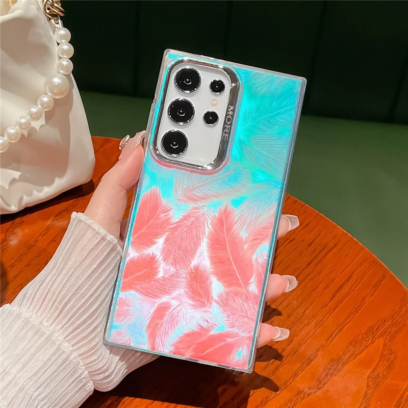 For Samsung Galaxy S25 Ultra Case PC + TPU IMD Laser Texture Matte Phone Cover - AK1