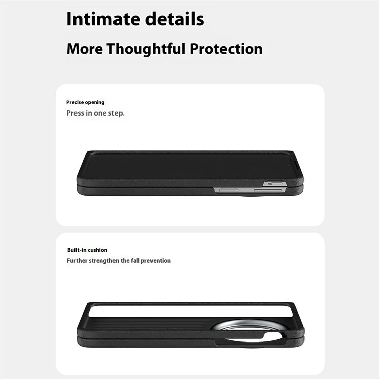 ABEEL For Oppo Find N5 5G Case Compatible with MagSafe PC TPU Aluminum Alloy PU Phone Back Cover