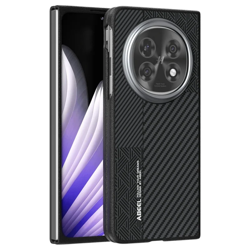 Funda ABEEL para Oppo Find N5 5G de PC + TPU + Aleación de Aluminio + Cuero PU Compatible con MagSafe - Textura 1
