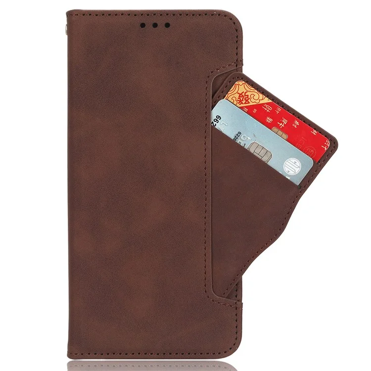 Funda de Cuero para Motorola Moto G (2025) 5G / G 5G (2025) con Cartera y Varios Compartimentos para Tarjetas - Marrón