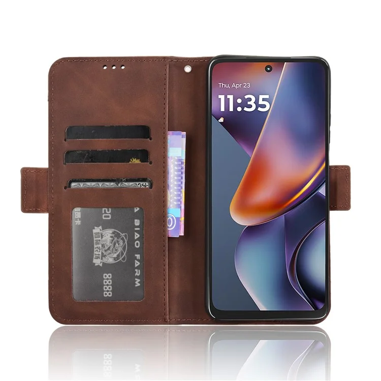 Funda de Cuero para Motorola Moto G (2025) 5G / G 5G (2025) con Cartera y Varios Compartimentos para Tarjetas - Marrón