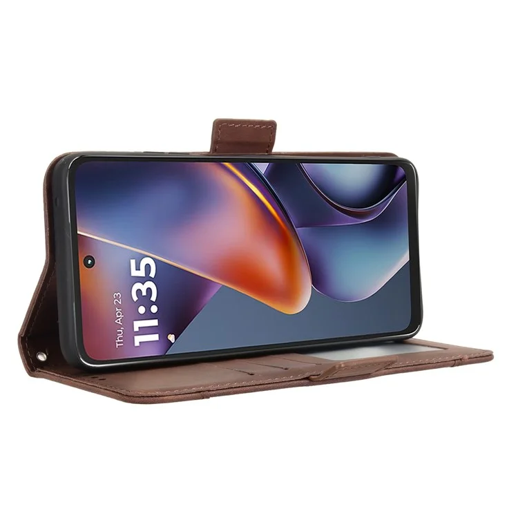 Funda de Cuero para Motorola Moto G (2025) 5G / G 5G (2025) con Cartera y Varios Compartimentos para Tarjetas - Marrón