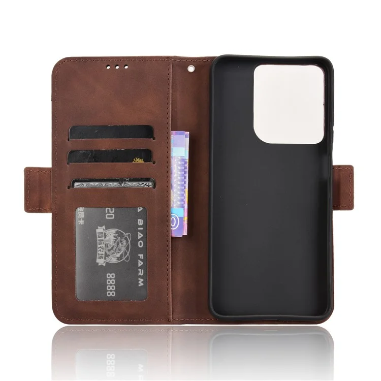Funda de Cuero para Motorola Moto G (2025) 5G / G 5G (2025) con Cartera y Varios Compartimentos para Tarjetas - Marrón