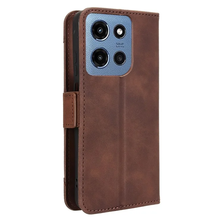 Funda de Cuero para Motorola Moto G (2025) 5G / G 5G (2025) con Cartera y Varios Compartimentos para Tarjetas - Marrón