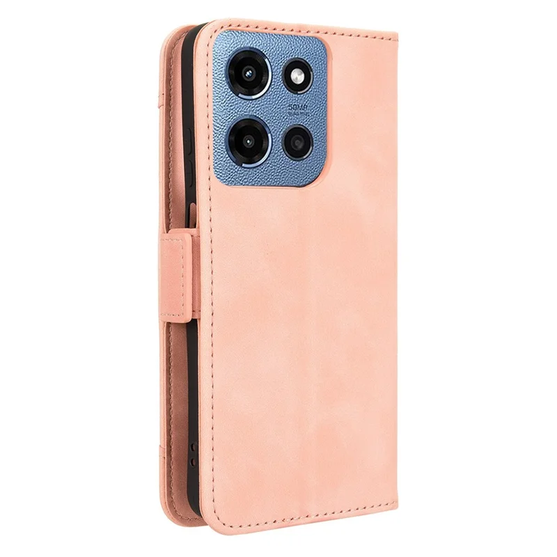For Motorola Moto G (2025) 5G / G 5G (2025) Leather Case Phone Wallet Cover with Multiple Card Slots - Pink