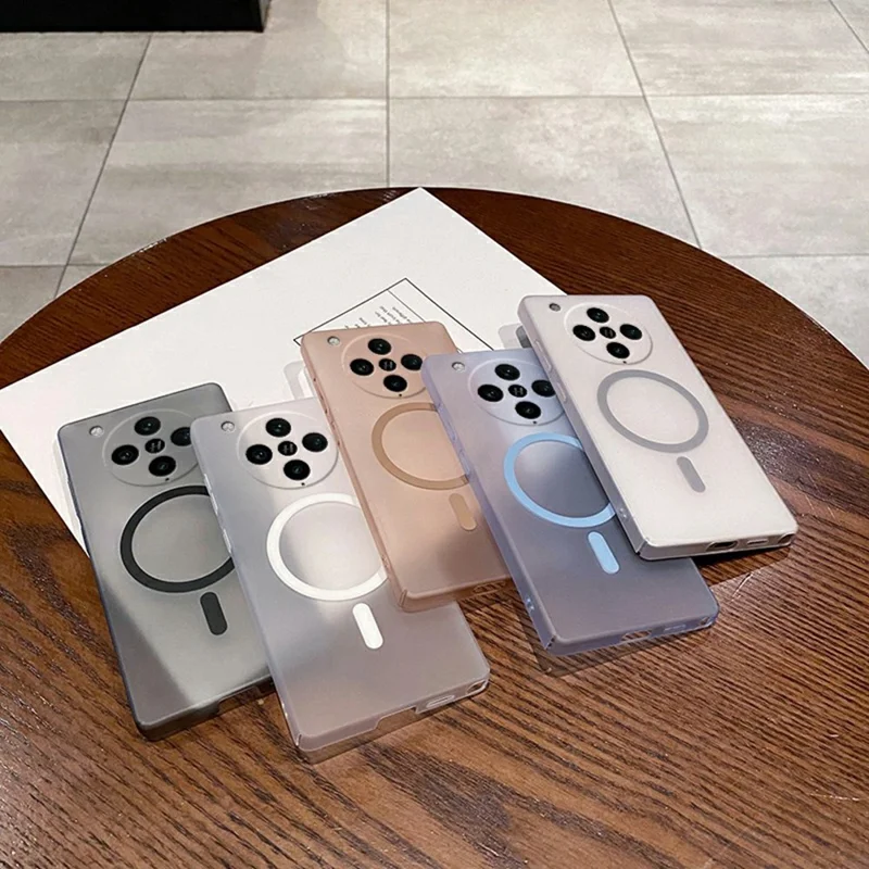 For Oppo Find X8 Pro 5G Magnetic Case Frosted PC Phone Cover with Camera Lens Protector - Blue