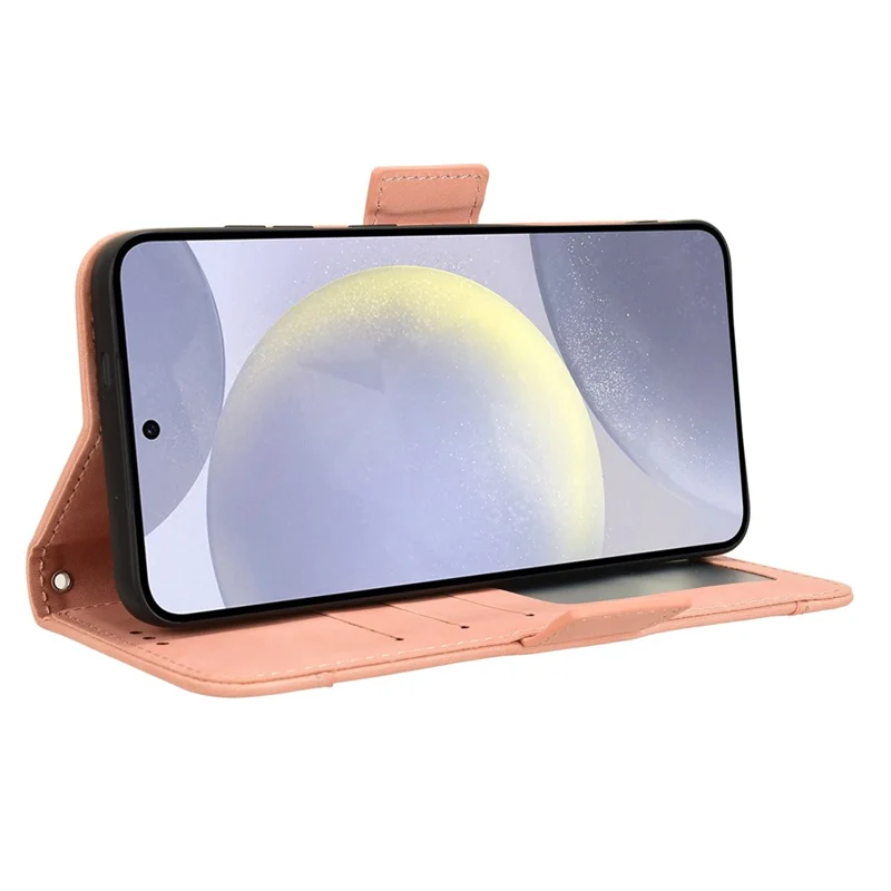 Voor Samsung Galaxy S25 Hoesje Leren Telefoonportemonnee met Meerdere Kaartvakken - Roze