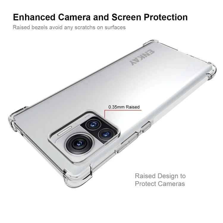 ENKAY HAT PRINCE Für Motorola Moto X30 Pro 5G / Edge 30 Ultra 5G Verstärkte Ecken Handyhülle Anti-Drop TPU-Abdeckung mit Anti-Rutsch-Streifen-Kante
